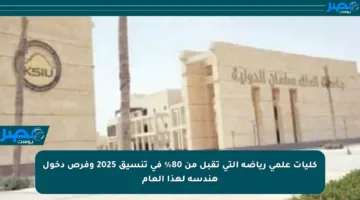 كليات علمي رياضة التي تقبل من 80% في تنسيق 2025 وفرص دخول هندسة لهذا العام